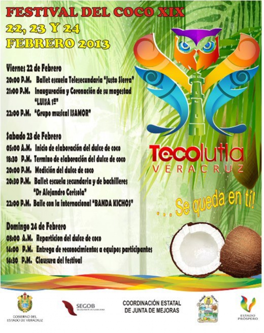 Festival del Coco 2013 en Tecolutla Veracruz